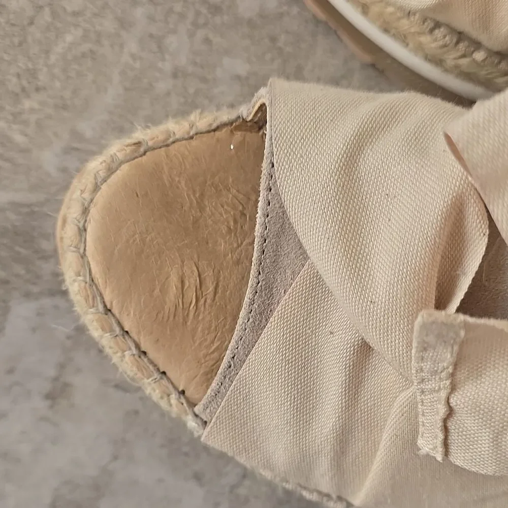 178$ Free People Chapmin Sport Platform Sandal (Women) Size EU 38 US 8 Ivory
